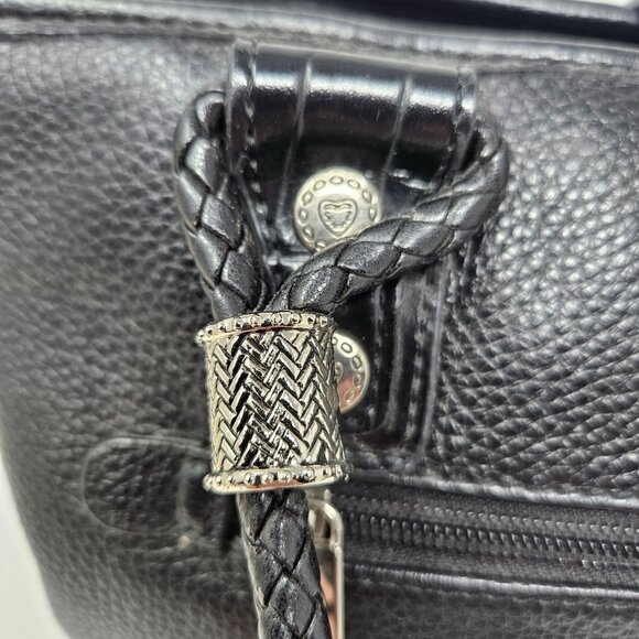 M.C. Marc Chantal Leather Purse Black Tote Croc Alligator Double Strap Bag - Picture 10 of 14